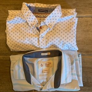 Lot of 2 short sleeve lrg slim fit name brand